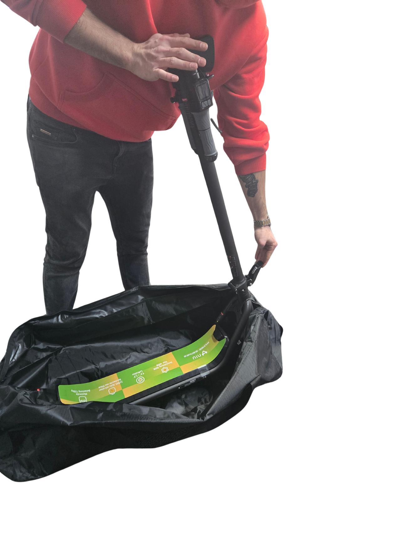 Tasche für e-scooter/tretroller - schwarz - Speziell für KQI 100F geeignet