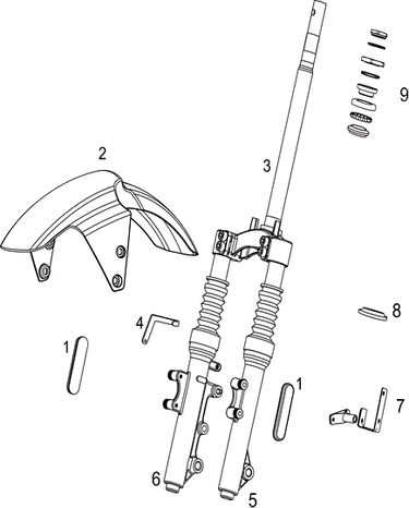 Baugruppe Gabel vorne Passend für NQI sport 2018-2023